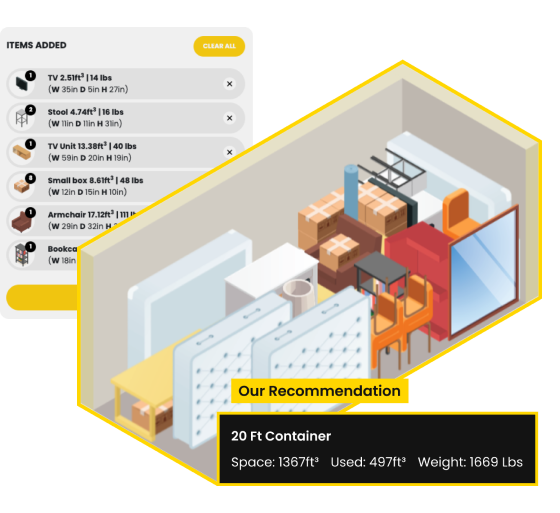 Storage container recommendation