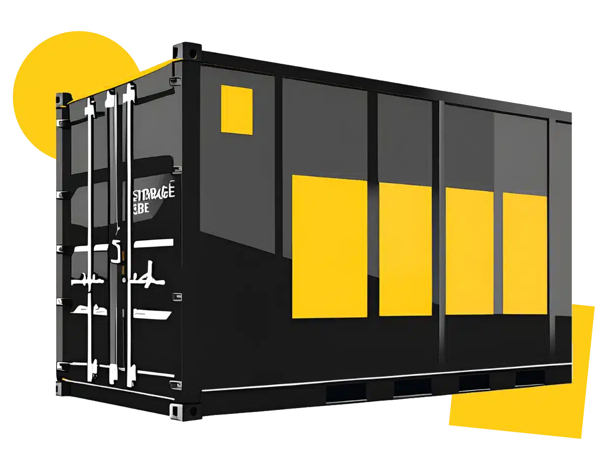 Black and yellow storage container